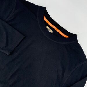 Omni Wool Black Long Sleeve‎ Base Layer Shirt Mens X-Large Polyester Wool Blend